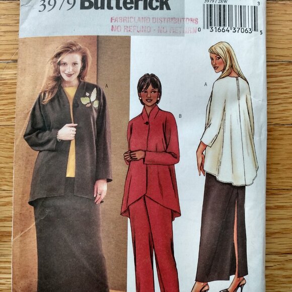 Plus Size 28-32 Sewing Pattern Jacket Top Skirt Pants Butterick 3979 UNCUT - Picture 2 of 10